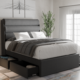 Jovian Fabric Drawer Bed Frame